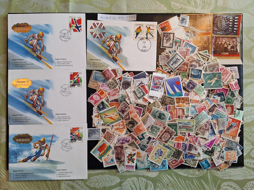Alle Briefmarken: Ca 1000 Ausland-Briefmarken ab Uralt (1Y05) – Gebraucht aus Genolier von Antoine30