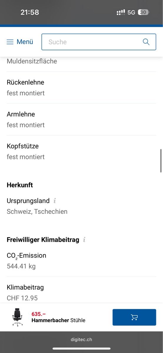 Sedie: Bürostuhl Hammerbacher – Usato da Biel/Bienne venduto da Blueflug 6