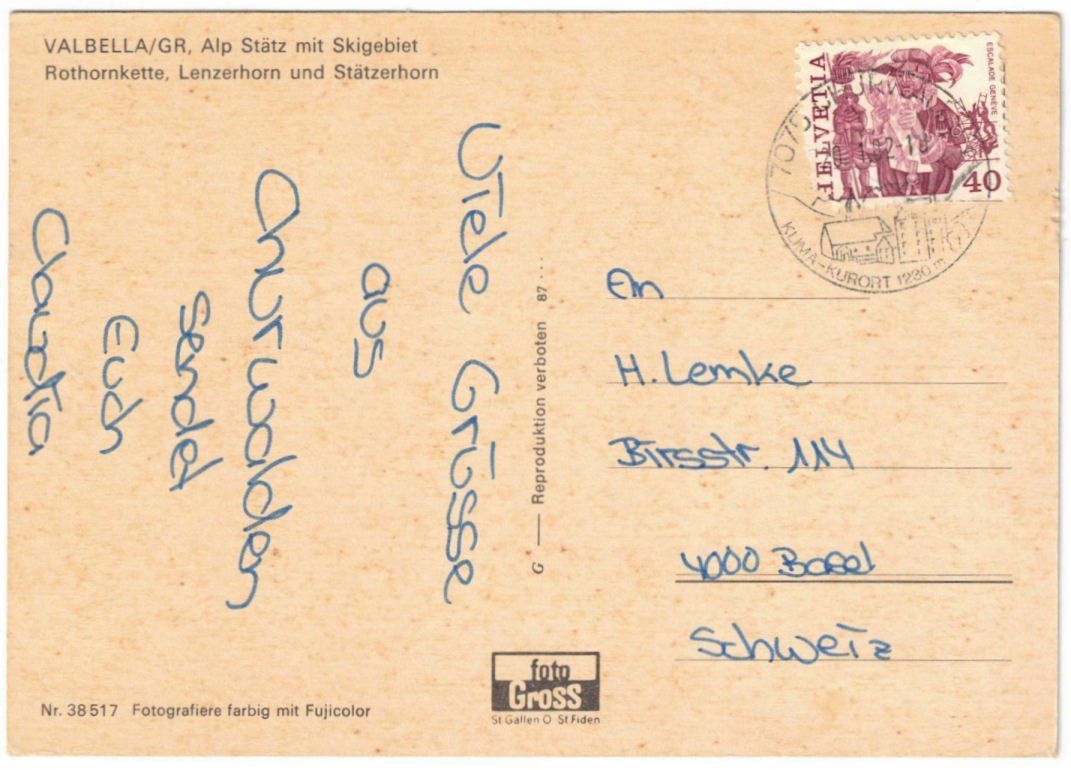 Cartoline postali: Valbella - 5 Bild AK Stätzerhorn – Usato da Binningen venduto da Mountainrider 1