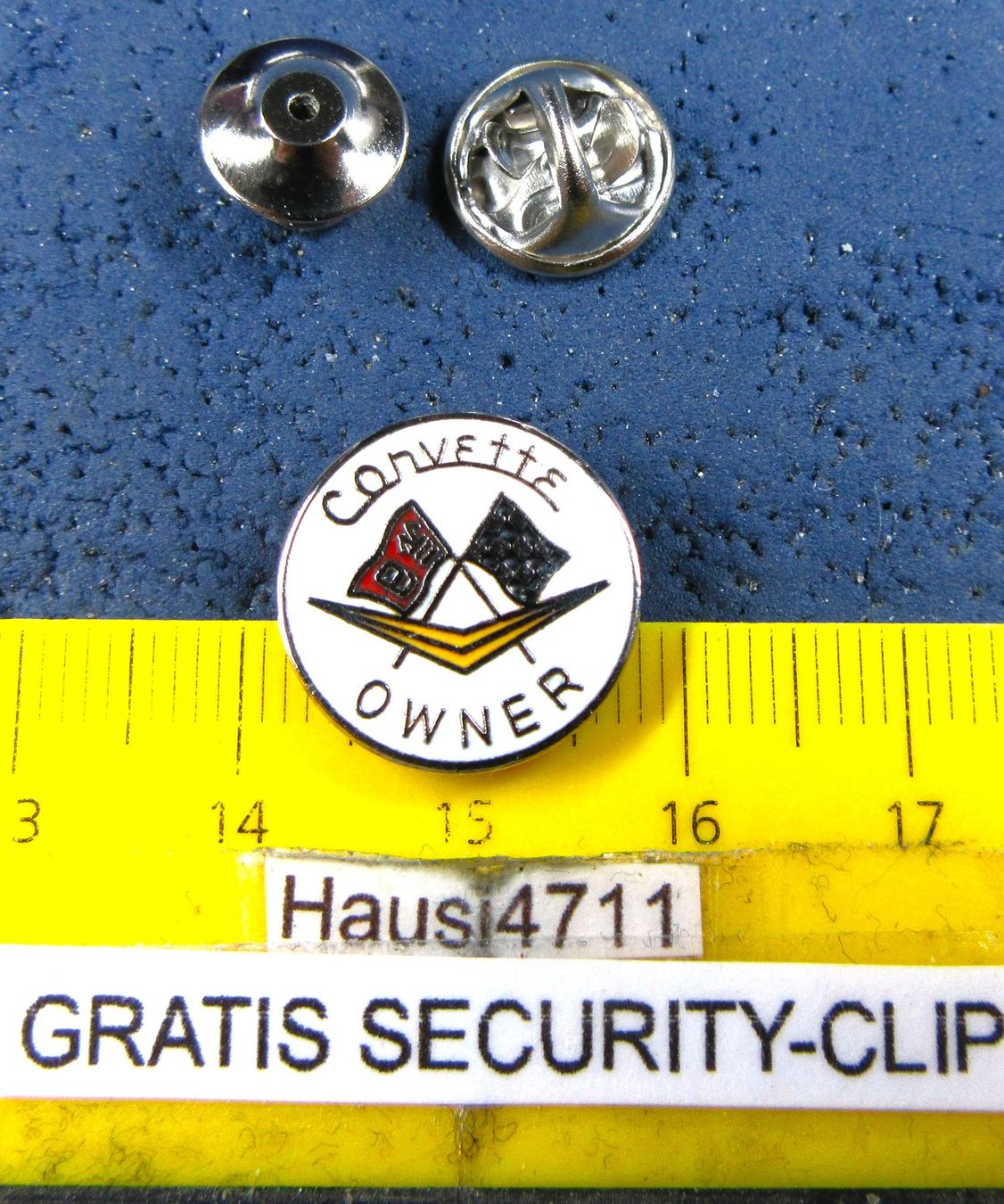 Chevrolet Placchette & Badge: CHEVROLET CORVETTE "OWNER" SCHMUCK-PIN ENAMEL SECURITY-CLIP – Usato da Ettingen venduto da Hausi4711