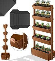 Hochbeet mit 5 Etagen Blumenkasten braun