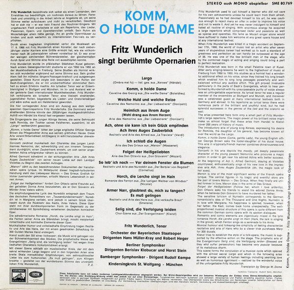 Dischi in vinile: Wunderlich Fritz: Komm, O Holde Dame LP – Nuovo (secondo la descrizione) da Steinhausen venduto da Vilivinili 1