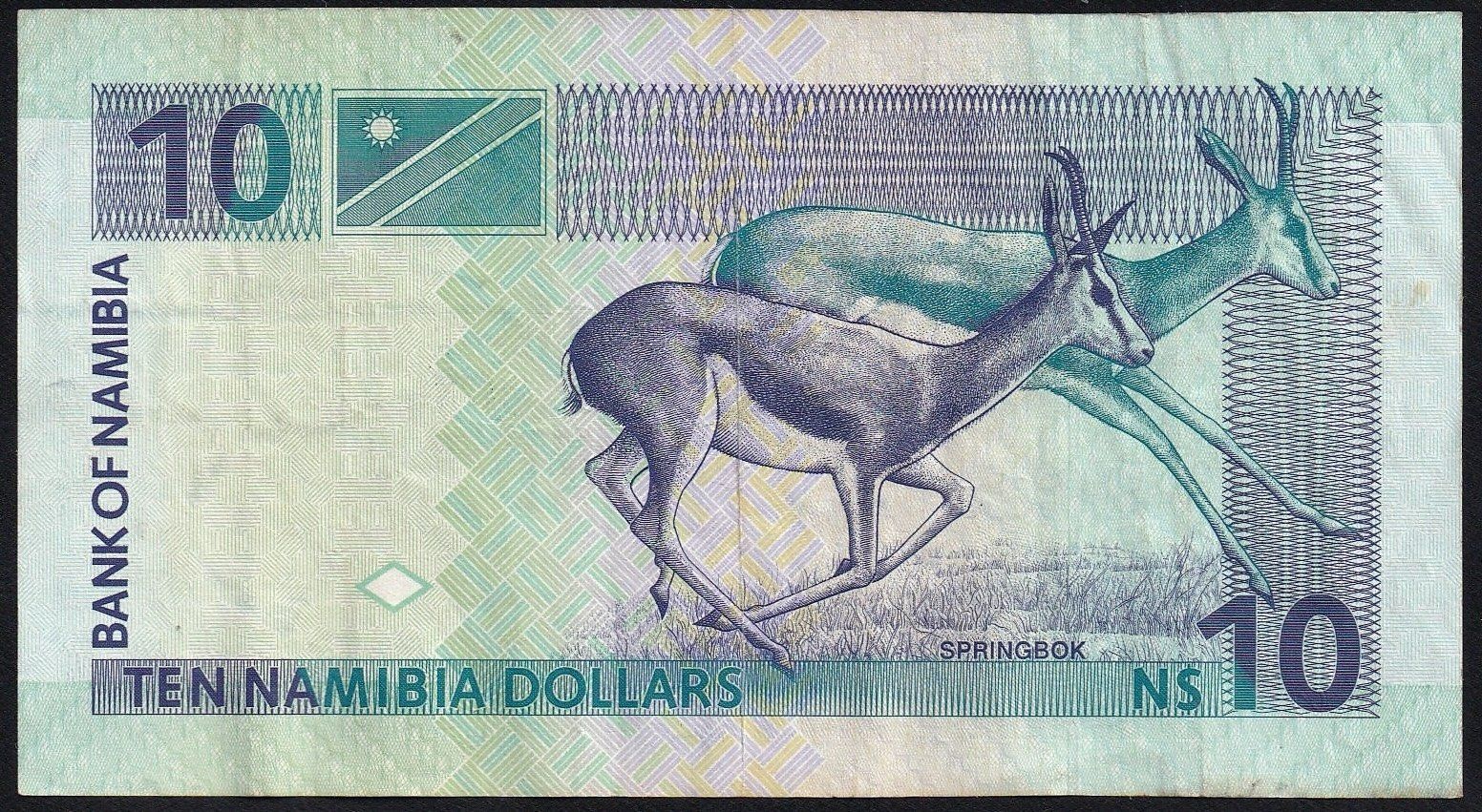 Billets de banque: Namibia 10 Dollars 2001 – D'occasion à Brugg AG par banknoten_muesli 1