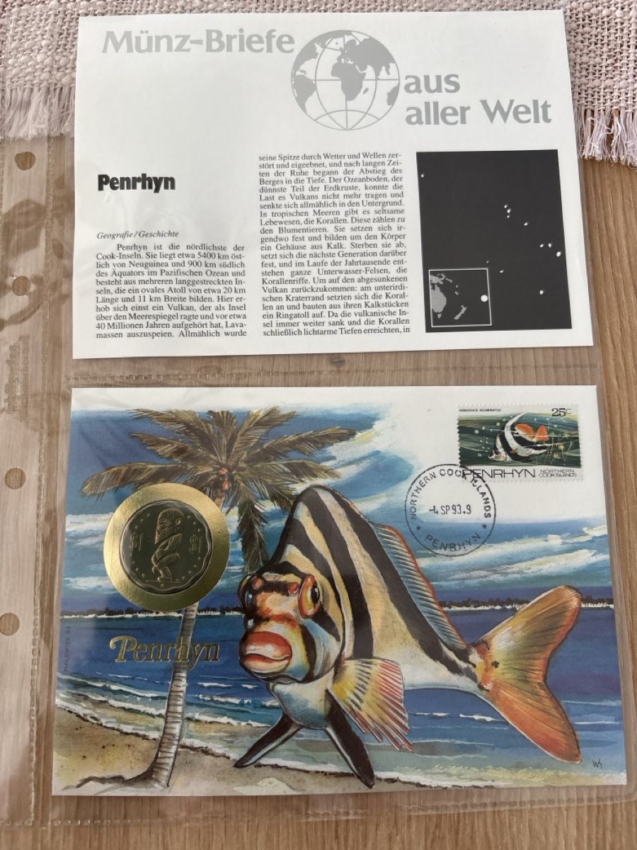 Tutti le monete: Münz-Briefe aus aller Welt Penrhyn – Nuovo (secondo la descrizione) da Stein am Rhein venduto da ste_00