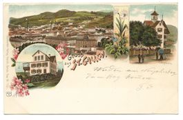 Gruss aus St. Gallen - Falkenburg + Freudenberg Litho - 1901