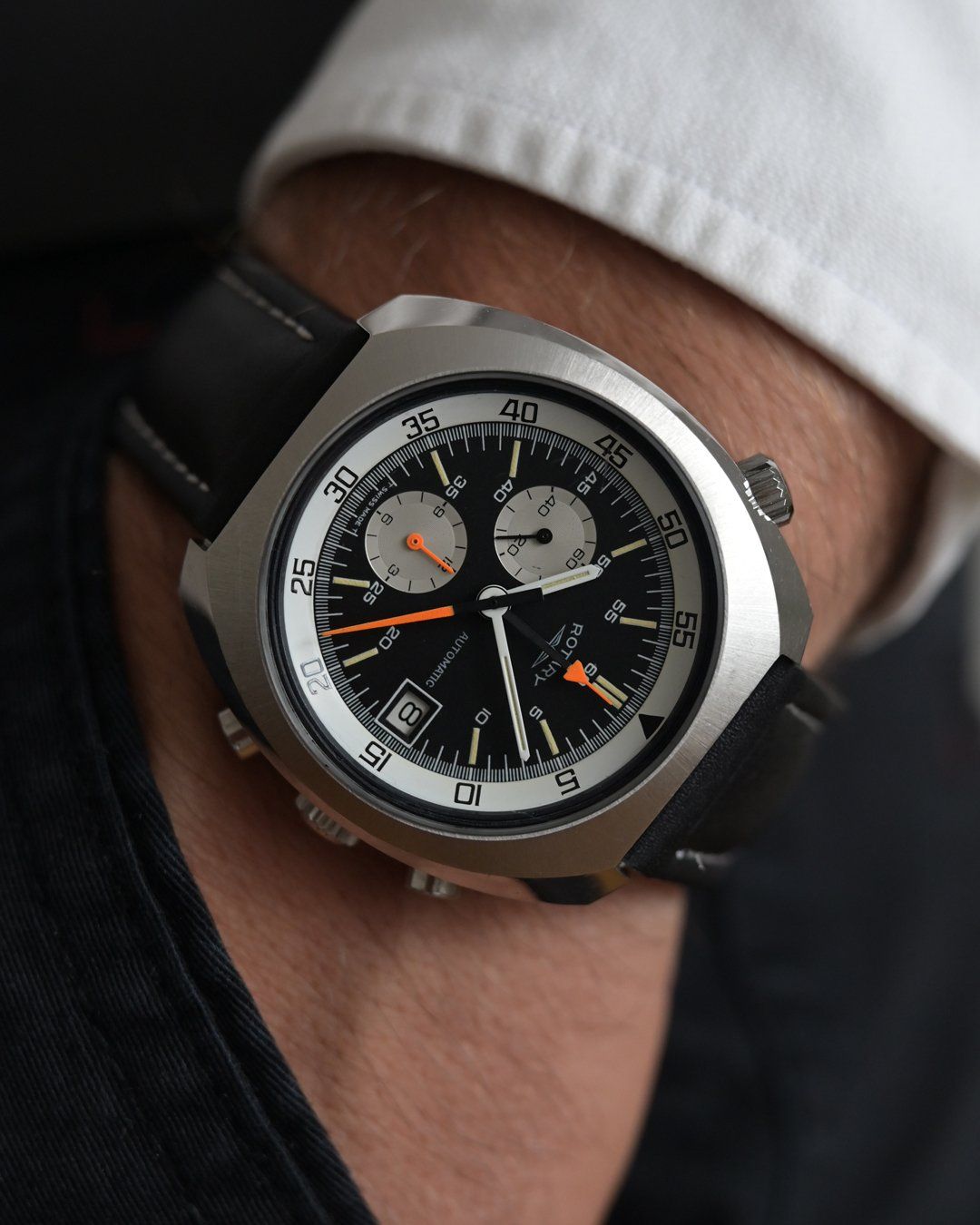 Rotary Orologi: Rotary 43mm Super Compressor chronograph, cal. Lemania 1341 – Usato da Eschert venduto da Watchlegend 7