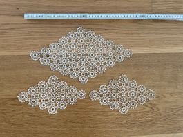 Häckel-Decken Set, Vintage, handmade