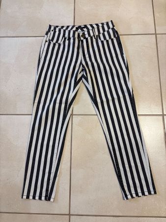 Navyboot-Hose, schwarz-weiss gestreift, Grösse 38, neuwertig