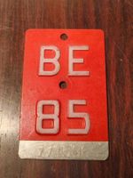 Velonummer BE 85 Rot
