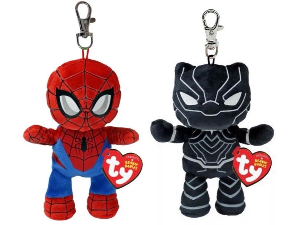 Ty Porte-clés: 2 Portes clé Ty - Spiderman & Black Panther – Neuf avec emballage d'origine à Collombey par Cards07