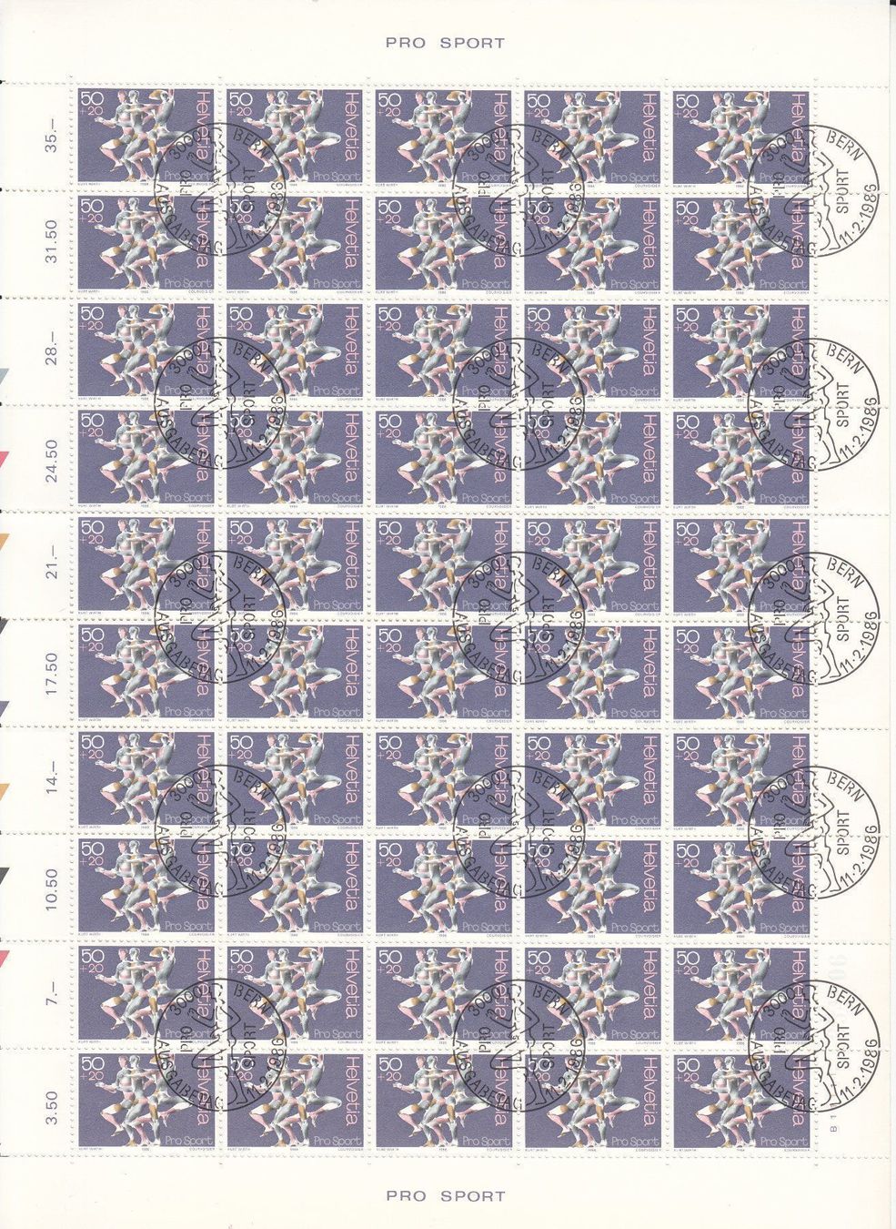 Tutti i francobolli: SBK W65 Originalbogen mit ET – Usato da Bürglen TG venduto da StampGraf
