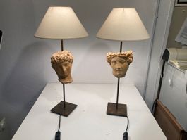 2 Tischlampen Vintage mit Skulptur