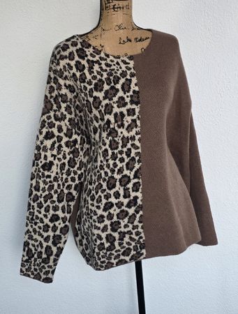 Pullover mit Leo-Muster, Grösse 3XL — Neu!