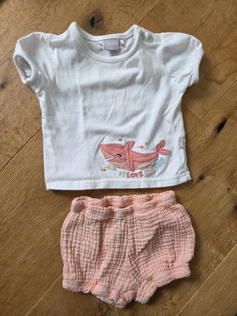Sommerset Gr. 62, T-Shirt & Hose, Musselin, Kleiderset,Wal