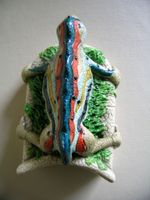 Selten, alter Salamander von Gaudi in Massiv-Keramik