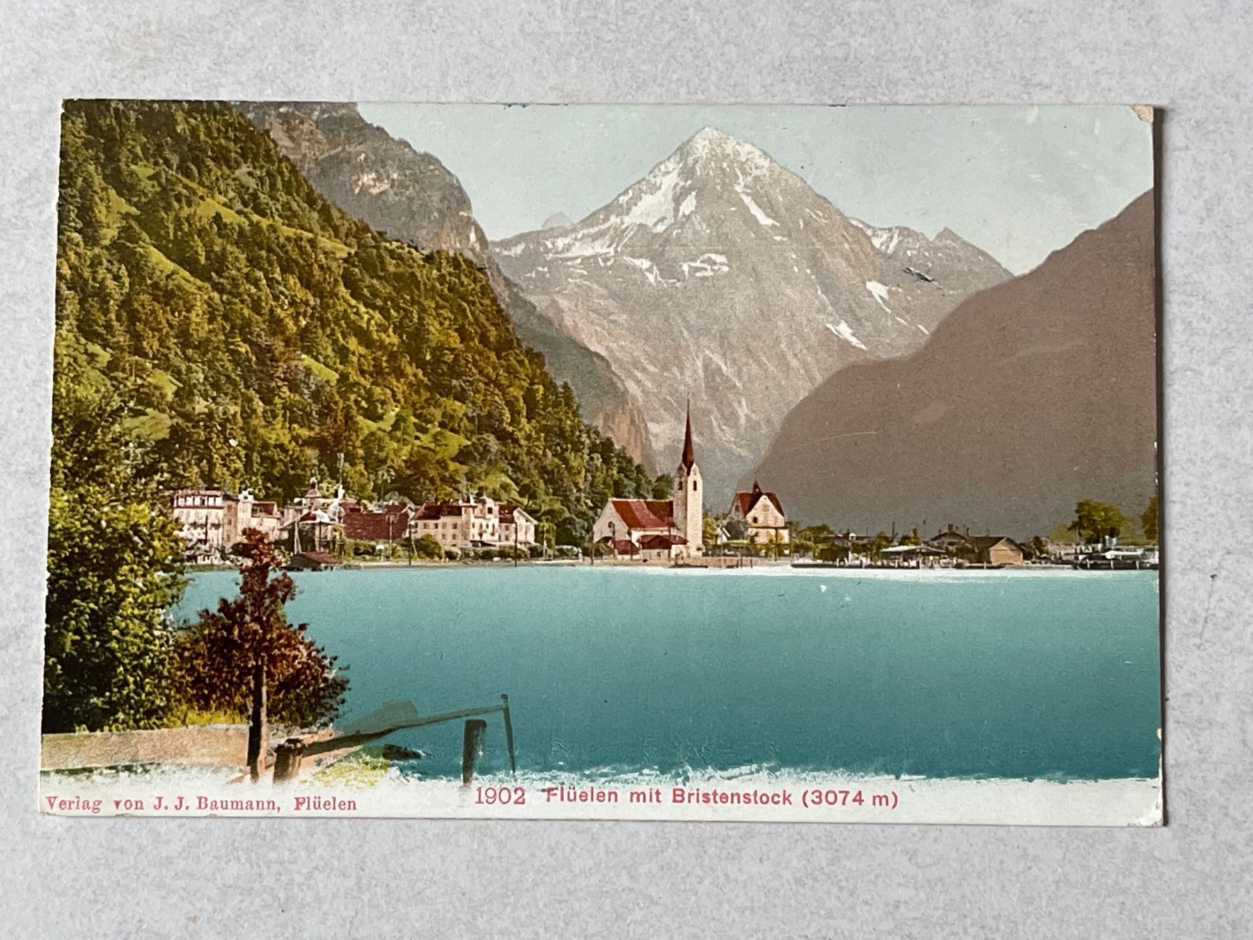 Cartoline postali: Alte Ansichtskarte Flüelen mit Bristenstock, – Usato da Strengelbach venduto da Aschatan5