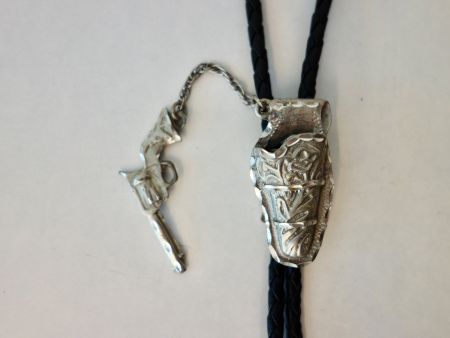 Bolo Tie Western Krawatte Cowboy COLT HOLSTER ADLERFEDER USA