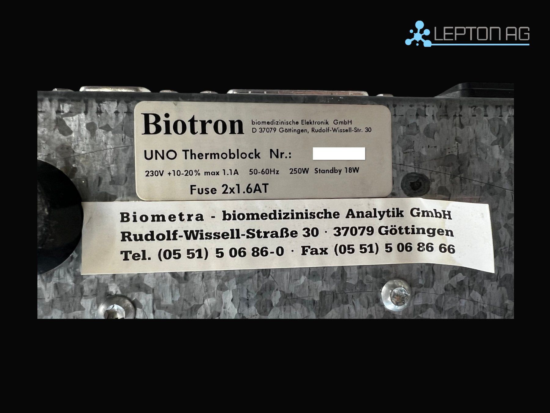 Accessori da laboratorio: Biometra Biotron UNO Thermoblock – Usato da Niederdorf venduto da LeptonAG_Labor 4
