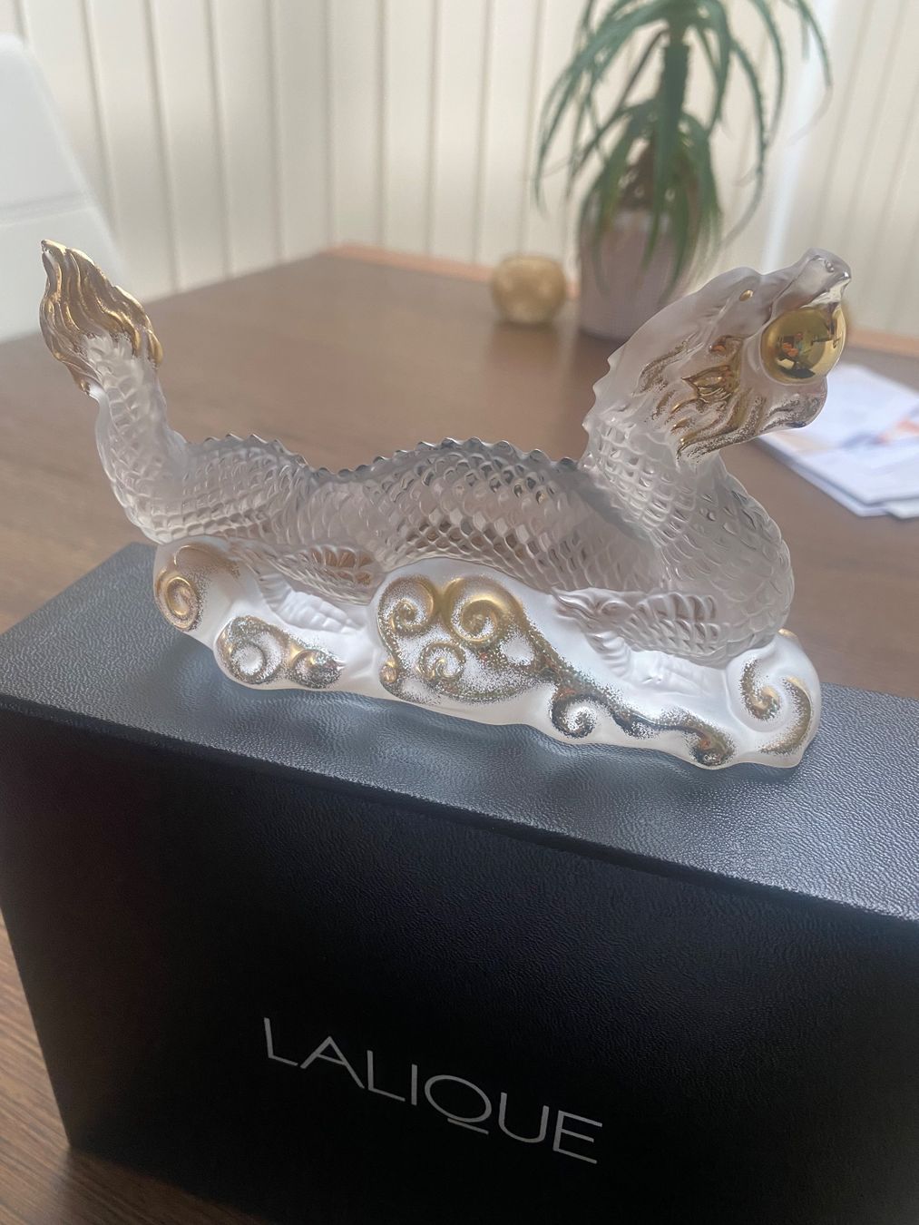 Statuette: Lalique Dragon White-Gold – Nuovo e nell'imballaggio originale da Wädenswil venduto da Claudio_727
