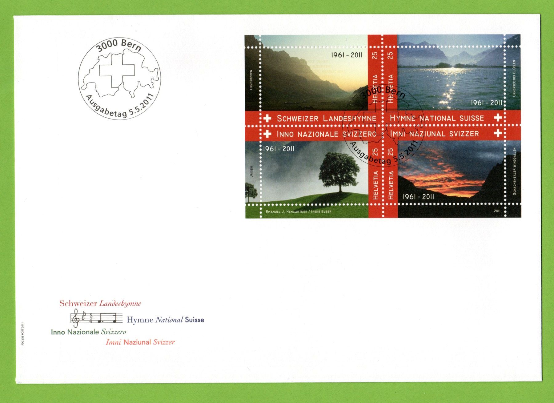 Tutti i francobolli: 2011 FDC 50 Jahre Schweizer Hymne blanco LP – Usato da Stein am Rhein venduto da Huehnerhund