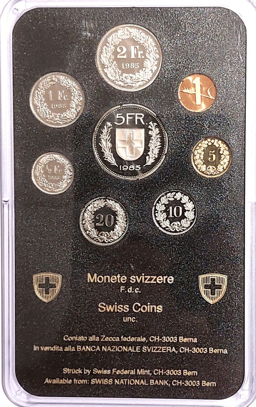 Tutti le monete: Münzsatz Schweiz 1985 stgl. – Nuovo (secondo la descrizione) da Arch venduto da coinsandmore