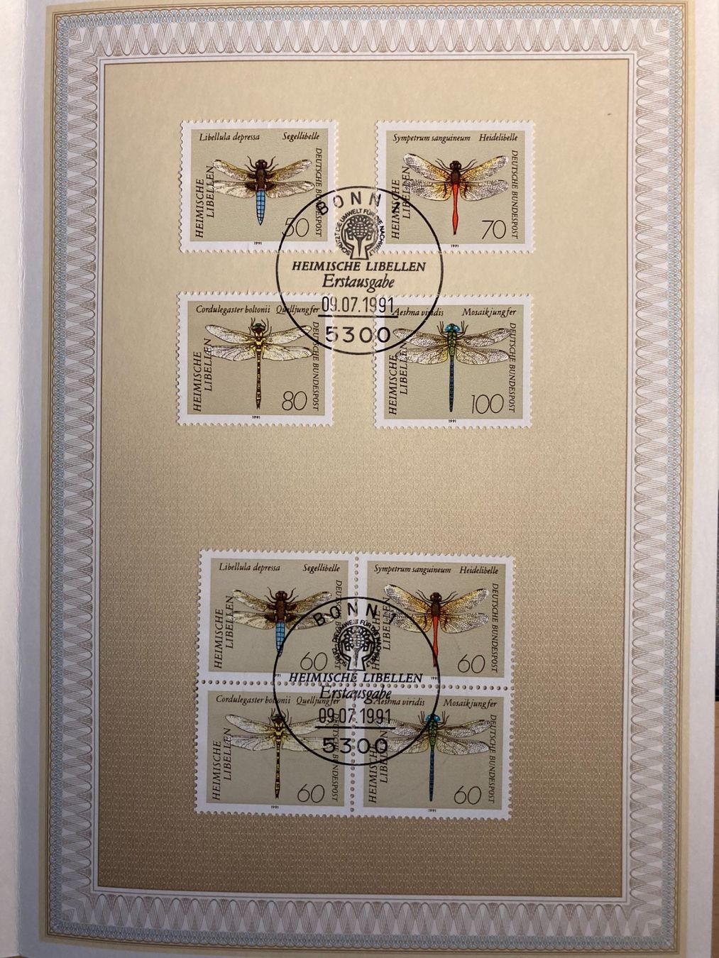 Alle Briefmarken: BRD 1991 Ersttagsblatt Heimische Libellen – Gebraucht aus Liestal von schnueps