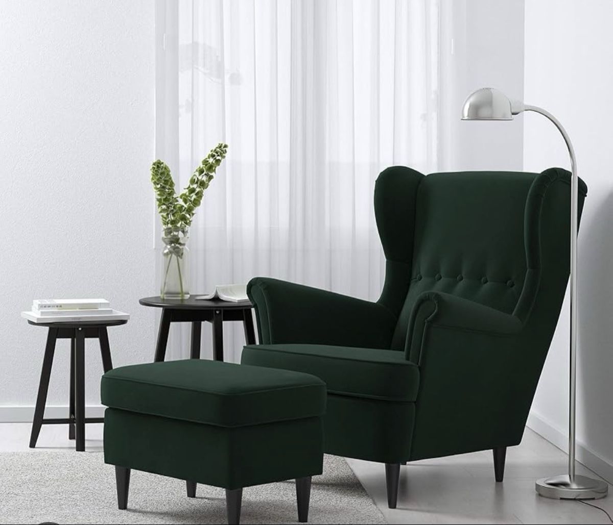 Ikea Poltrone: IKEA STRANDMON Ohrensessel mit Hocker – Nuovo (secondo la descrizione) da Reinach BL venduto da sum_k5mq