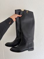 Louis Vuitton Héritage Leather Riding Boots Schwarz Gr. 37
