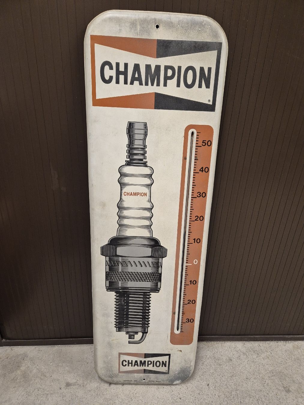 Champion Insegne:  Thermometer kein Emailschild zu Oldtimer Tanksäule – Usato da Neuenkirch venduto da etaner62