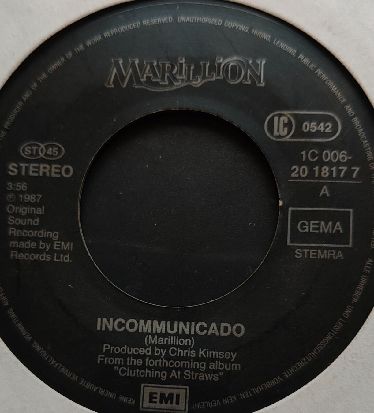 Vinyles: Vinyl-Single Marillion - Incommunicado – D'occasion à Langenthal par Modo39