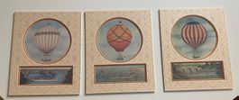 Collection de 3 tableaux décoratifs – Montgolfières hist....