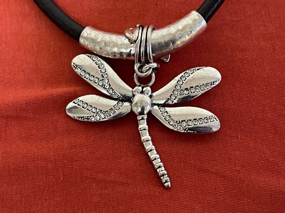 ZADIUA Libellen Halskette Aus 925er Sterlingsilber Mit Obsidian - Elegante Geschenkidee