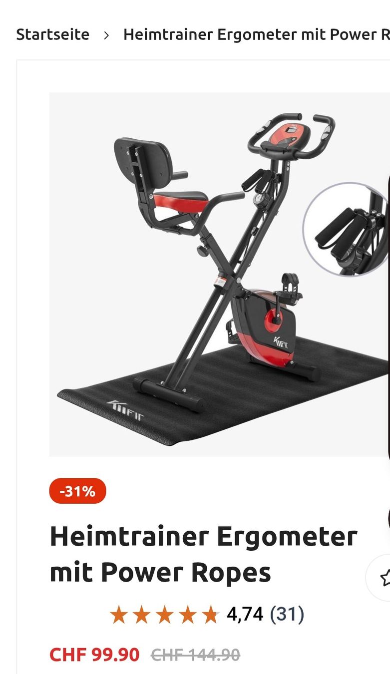 Vélos d'appartement: Heimtrainer mit Ergometer – D'occasion à Jona par Manuella_ 8