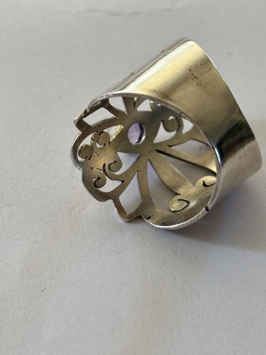 Anelli: Silberring mit lila Stein 925 – Usato da Langnau am Albis venduto da flusspflege 4