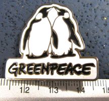 GREENPEACE PINGUIN-PAAR ANSTECKNADEL METALIC VINTAGE