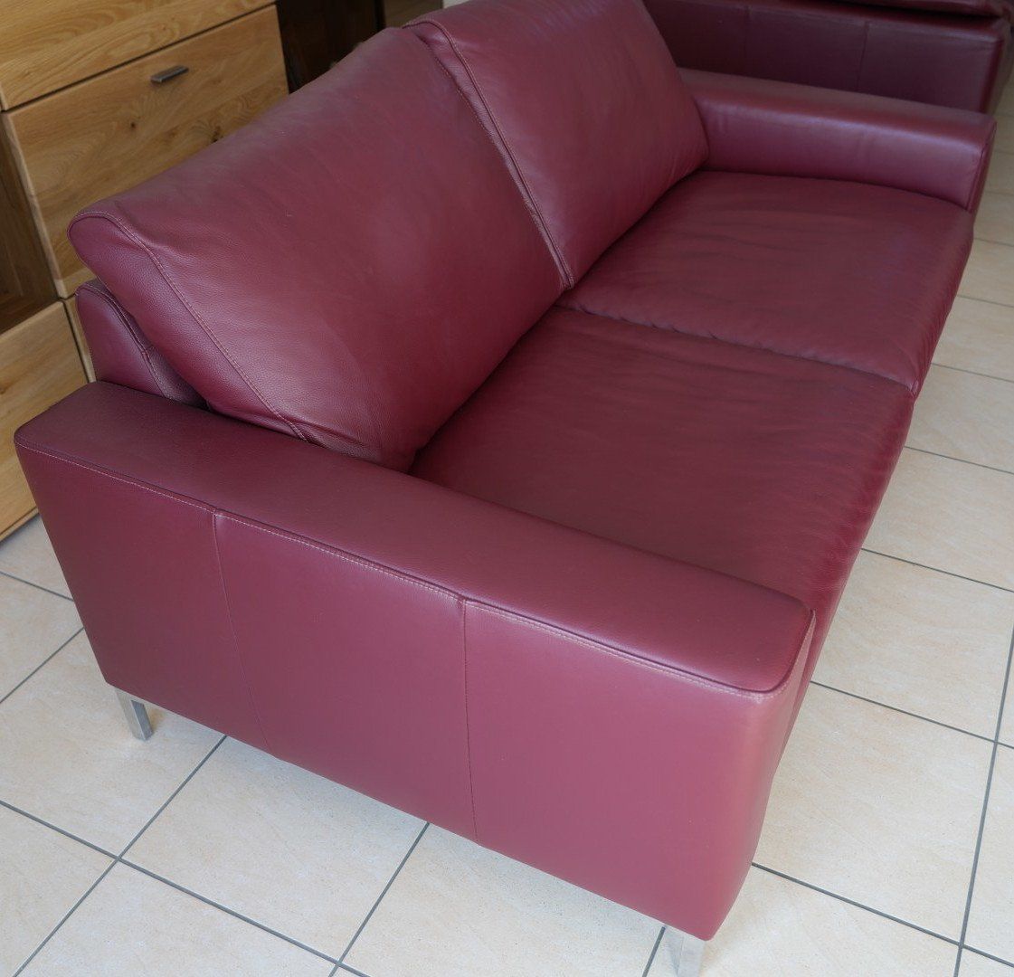 Divani: W. Schillig Leder Sofa Set Escape Bordeaux 2er 3er – Usato da Giffers venduto da Roli69g 1