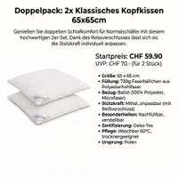 2x Microfaser Kopfkissen 65x65cm im Doppelpack nur 59.90
