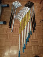 14 Unihockey-Stöcke mit Golfbag