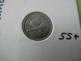 New Zealand 1943, 3 Pence - Silber