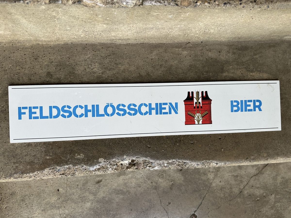 Insegne: Feldschlösschen Bier Werbung Reklame  – Usato da Reinach AG venduto da rares75