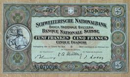 5 Franken Note Wilhelm Tell 1951
