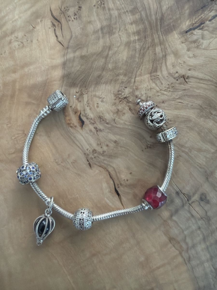 Pandora Bracciali & Braccialetti: Pandora Armband mit diversen Anhänger  – Difettoso da Uster venduto da Ninii003
