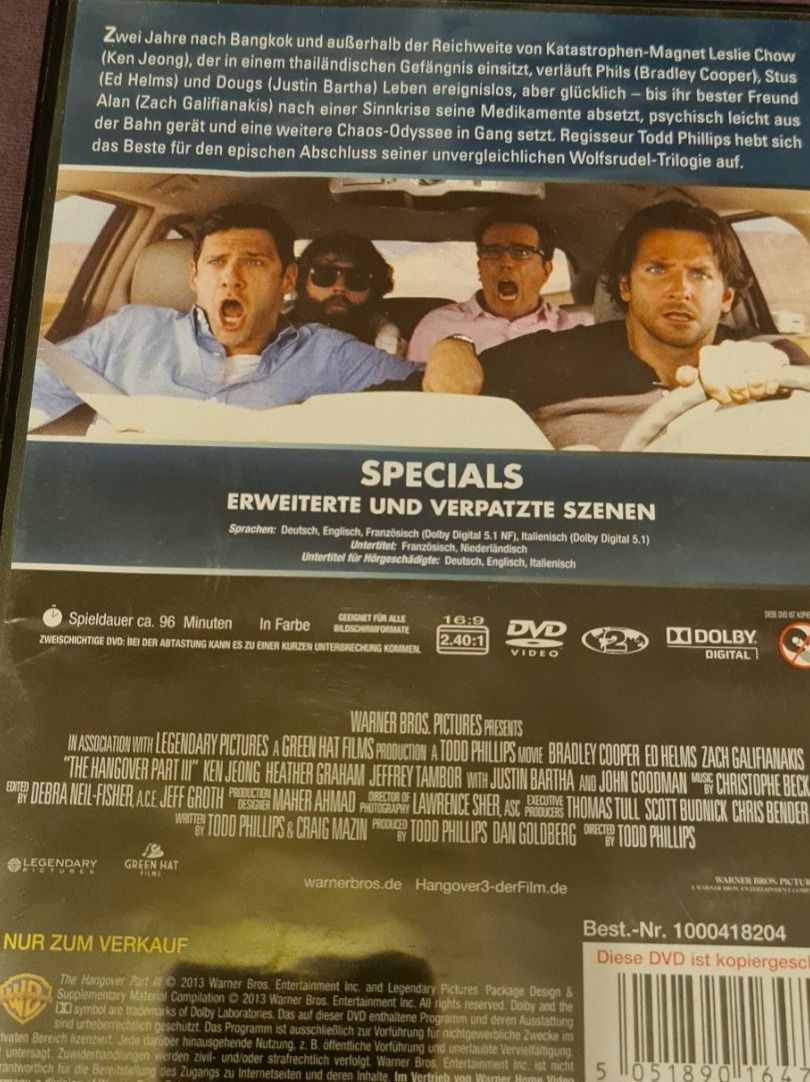 Alle DVDs: Hangover 3 – Gebraucht aus Oberkirch LU von ThE_CoLLecTor666 1