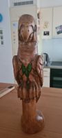 Holzfigur Papagei Holz 35cm hoch