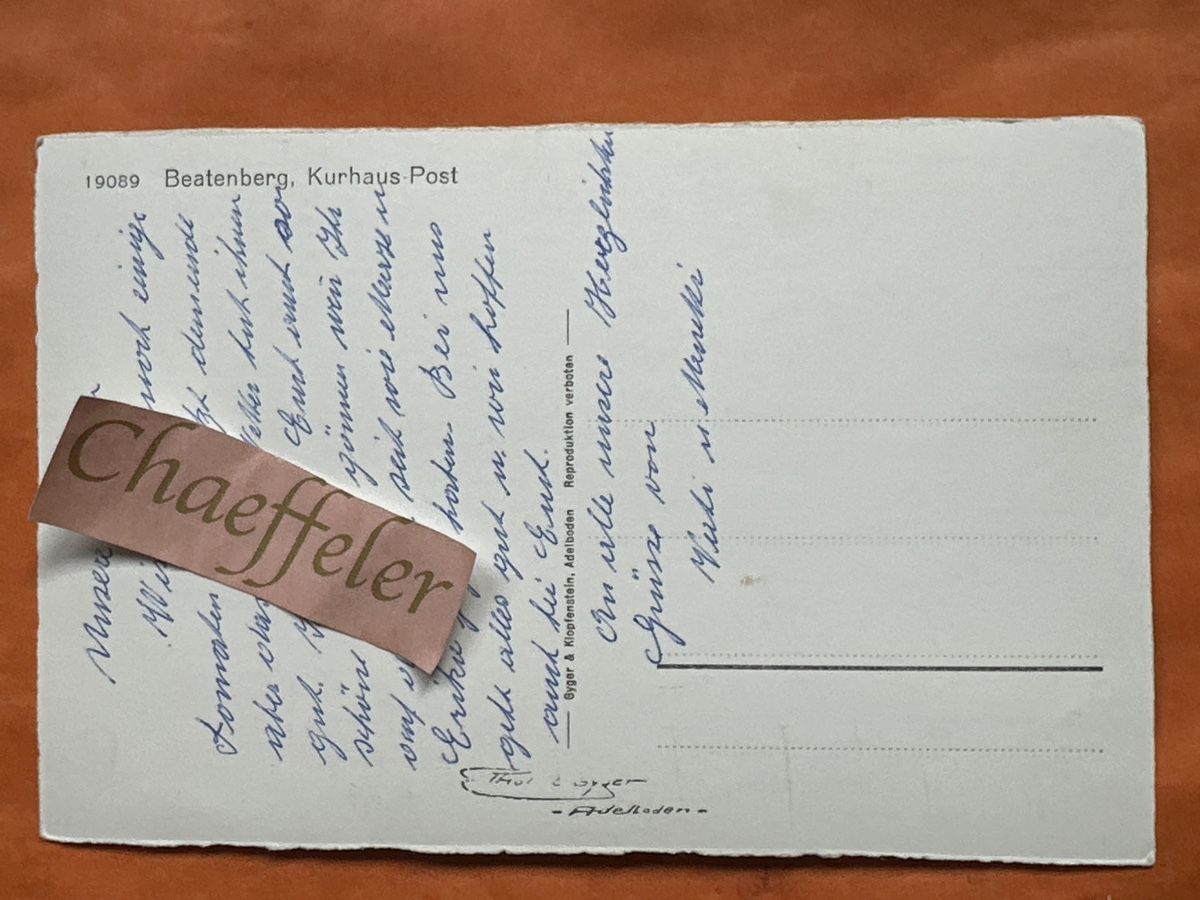 Cartoline postali: 19089 Beatenberg "Kurhaus-Post"  – Usato da Zürich venduto da Chaeffeler 1