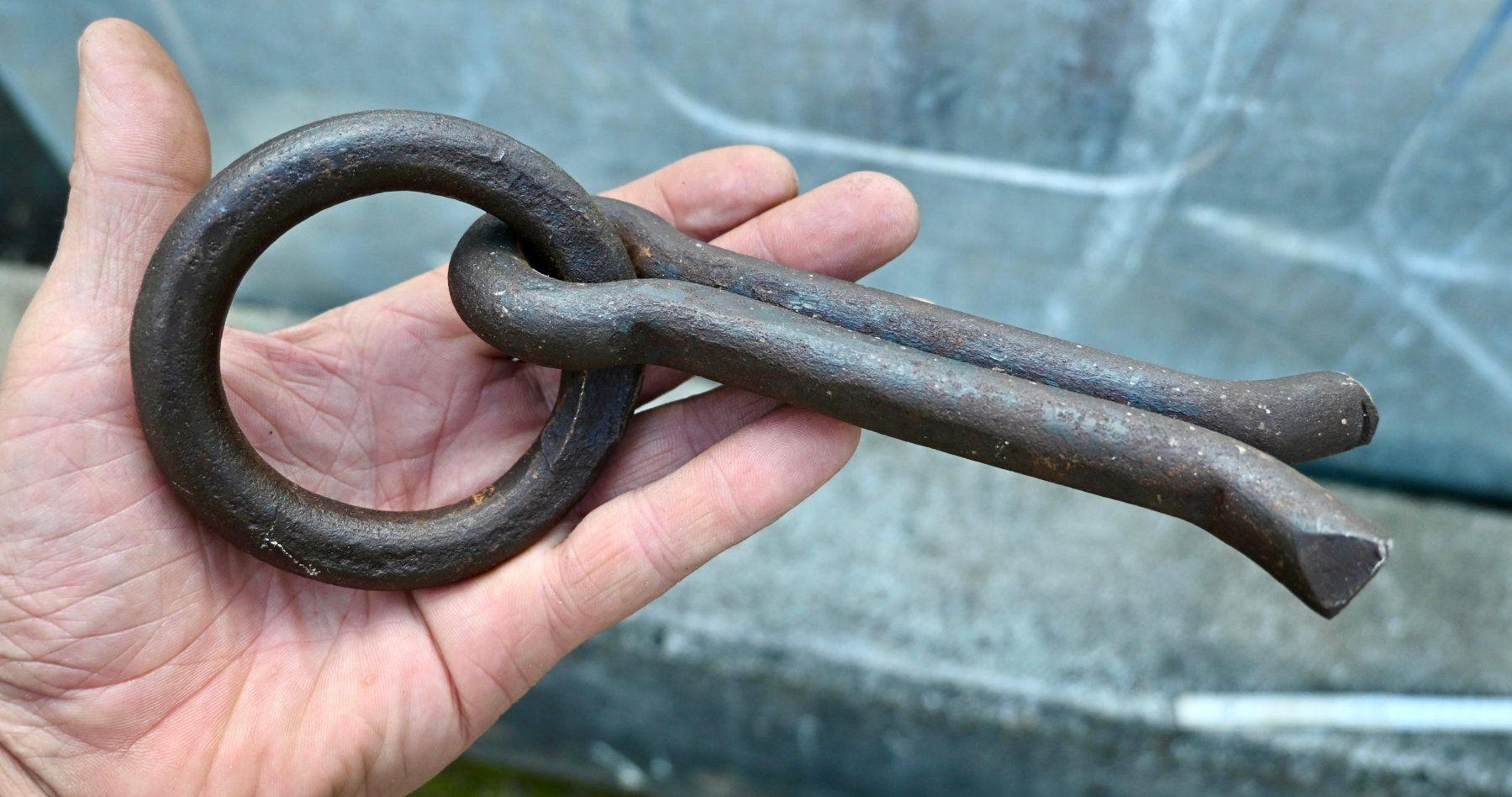 Ferramenta: alter Eisen - Wandhaken mit Ring - geschmiedet – Usato da Pfaffhausen venduto da mono_rec 7