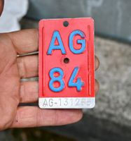Velonummer AG 84 von 1984 - Aargau