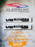 Mercedes AMG V8 Biturbo 2 Stk Emblem Schriftzug Schwarz