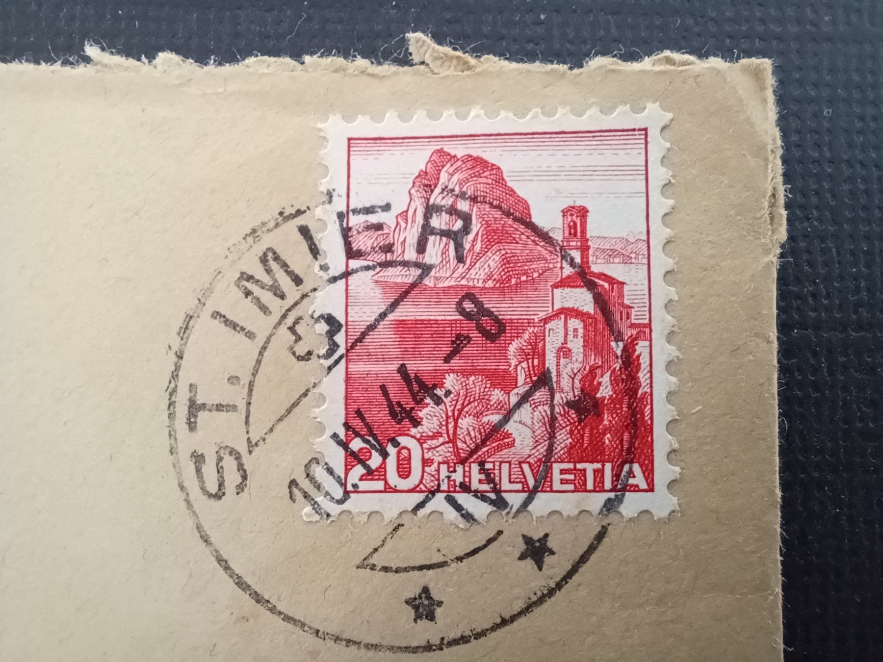Tutti i francobolli: Brief 1944, mit S.R.K. Vignette, Stempel  ST. IMIER – Usato da Aarau Rohr venduto da mgvw 1