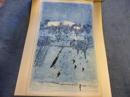 Hermann Alfred Sigg,Zürich,Litho,signiert!Winterlandschaft